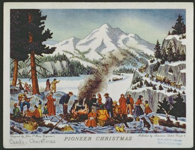 Christmas card depicting a Pioneer Christmas by American School
